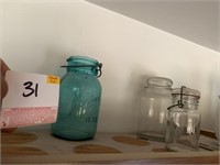 Pitchers Blue Jars, Canning Jars