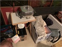 Misc Box Lot , Table, Cooker