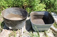Galvanized wash tubs