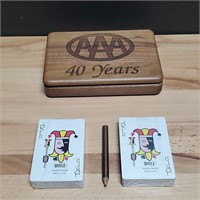AAA 40 Years Anniversary Walnut Playing Card