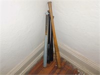 3 wooden, 1 aluminum ball bats