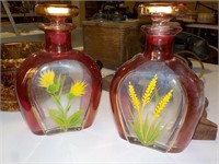 Painted glass decanters
