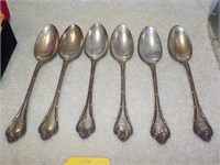6 Sterling monogramed tea spoons
