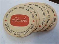 5 Schaefer advertising coasters