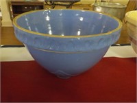 Early pottery 9.5" blue mixing bowl
