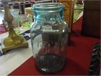 Blue Glass Atlas O canning jar