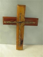 Hand Made Wood & Metal Folk Art Cross