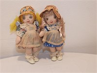 2 Vintage Cloth Dolls