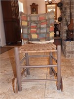 Old Hand Made Wooden Rolling Chair