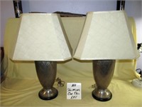 Pair of Mid Century Pressed Aluminum Table Lamps