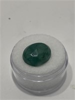 Faceted Brazilian emerald 9.05  carat oval cut