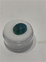 Faceted Brazilian emerald 8.5 carat oval cut