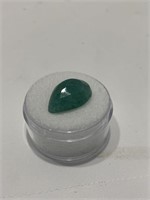 Faceted Brazilian emerald 8.1 carat pear cut