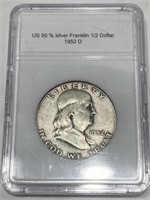 1952 D Franklin half dollar 90% silver US
