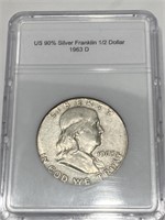 1963 D Franklin half dollar 90% silver US