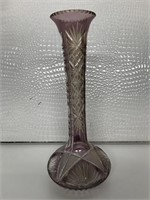 Fine Hand  Cut Crystal Trumpet Vase