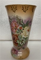 Vintage Floral Trumpet Vase