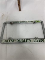 (2) Salem National Bank License Plate Frames