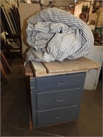 3 Drawer Cabinet w/ Wood and Blanket