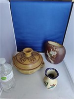 Misc Pottery - Covered Casserole & Vases