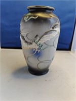 Oriental Ceramic Vase & Brass Ashtrays
