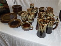 Brown Drip Pottery Dishes