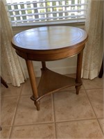 LEATHER TOP ROUND TABLE