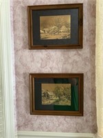 CURRIER AND IVES GOLD FOIL LITHOGRAPHS