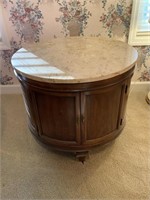 ROUND MARBLE-TOP TABLE
