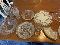 16 ASSORTED CLEAR GLASS PIECES