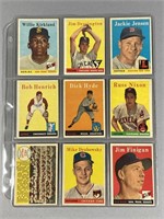 (9) TOPPS 1958 BASEBALL CARDS