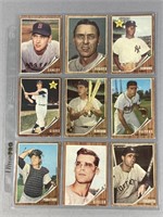 (9) 1962 TOPPS BASEBALL CARDS