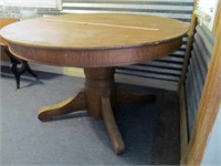 Oak Column Pedestal Dinette Table