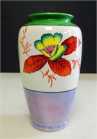 Vtg Trico Lustreware Handpainted Floral Vase