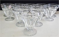 12 Vtg Libby Small Sundae Cups, Clear Glass