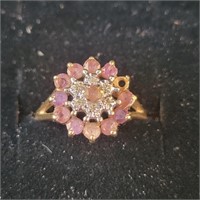 10k Ring - presumed Amethyst sz 7.5 - 2.5gr