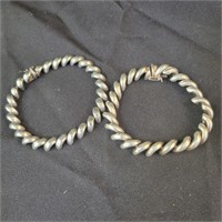 2 - .925 Silver Bracelets 8" 42.4gr