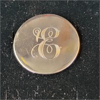 Sterling Silver Pin monogrammed "E" - 4.7gr