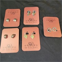 5 prs of New So Rachel by Longaberger Earrings