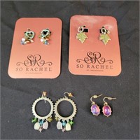 4prs of So Rachel by Longaberger Earrings