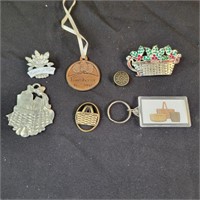 Longaberger Collection Brooches, Keychain,