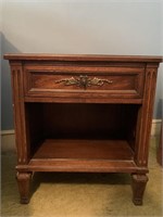 Wooden  bedside table with drawer and bottom