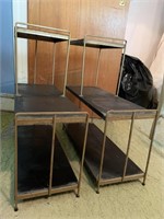 2 3-shelf metal tables