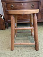 Short wood stool