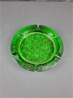 Large 9¾" Green Glass Ashtray