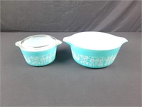 Blue Pyrex Bowls (smaller one has a lid)