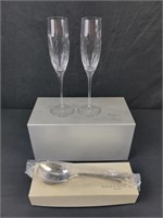 Crystal Champaign Glasses & Silver-plated Serving