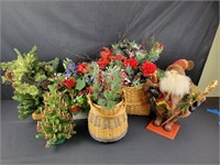 Christmas Santa and floral baskets