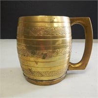 Ornate Solid Brass Beer Mug