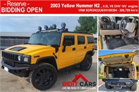 2003 Yellow Hummer H2 with a 6.0L V8 OHV 16V engine